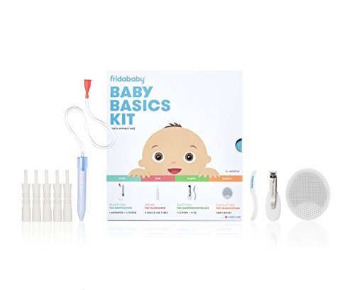 Baby Basics Kit by FridaBaby |Includes NoseFrida, NailFrida, Windi, DermaFrida + Silicone Carry Case