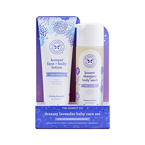 The Honest Company 2-Piece Dreamy Lavender Shampoo + Body Wash (10 Fl. Oz) & Face + Body Lotion (8.5 Fl. Oz.) Bundle Tear Free Naturally Derived Ingredients Sulfate & Paraben Free Baby Bath