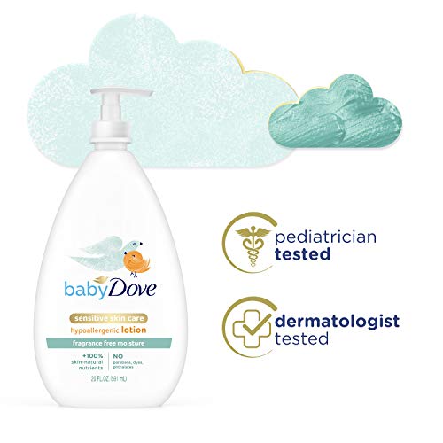 Baby Dove Face and Body Lotion for Sensitive Skin Sensitive Moisture Fragrance-Free Baby Lotion 20 oz