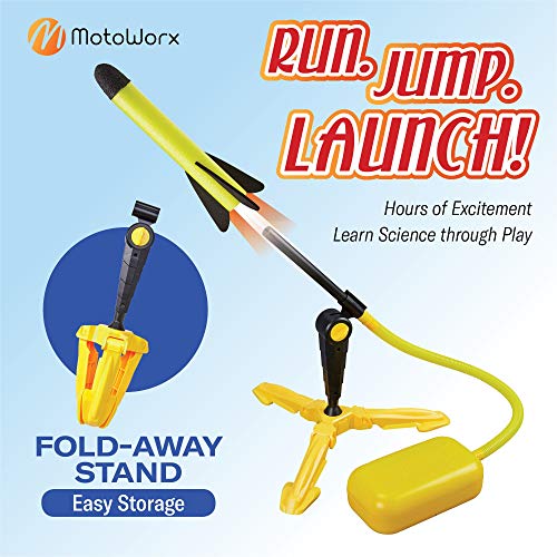 Toy Rocket Launcher for kids – Shoots Up to 100 Feet – 8 Colorful Foam Rockets and Sturdy Launcher Stand with Foot Launch Pad - Fun Outdoor Toy for Kids - Gift Toys for Boys and Girls Age 3+ Years Old