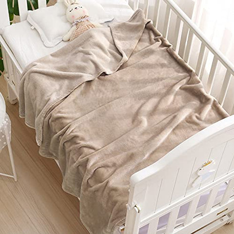 Exclusivo Mezcla Soft Fleece Baby Blanket Baby Swaddle Blanket Boys, Girls, Infant, Newborn Receiving Blankets Toddler and Kids Blankets for Crib Stroller (30x40 inches, Camel)