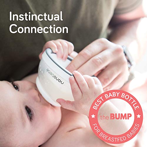 Nanobebe Breastmilk Baby Bottle (Award Winning Innovation for Breastfed Babies), Breastfeeding Newborn Breast Like, Anti Colic, Perfect Latch, Preserves Breast Milk nutrients, 3-Pack, Teal